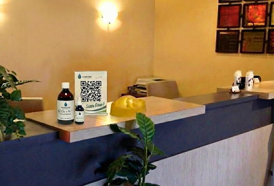 IodinePure clinic kit in use in a foot care clinic, the routine podiatrists send patients home with