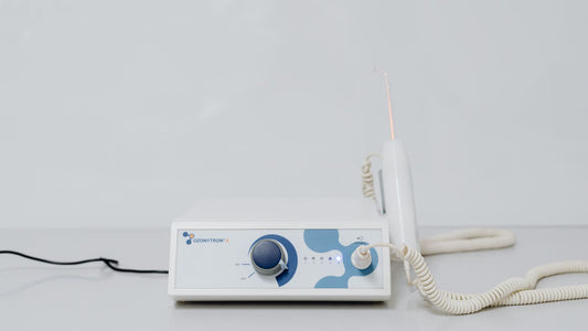 Clinical treatment device in a modern clinic room