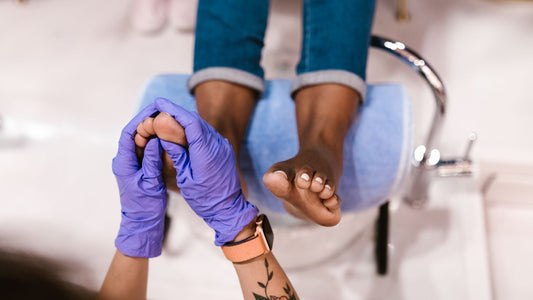 Foot treatment session at a beauty salon