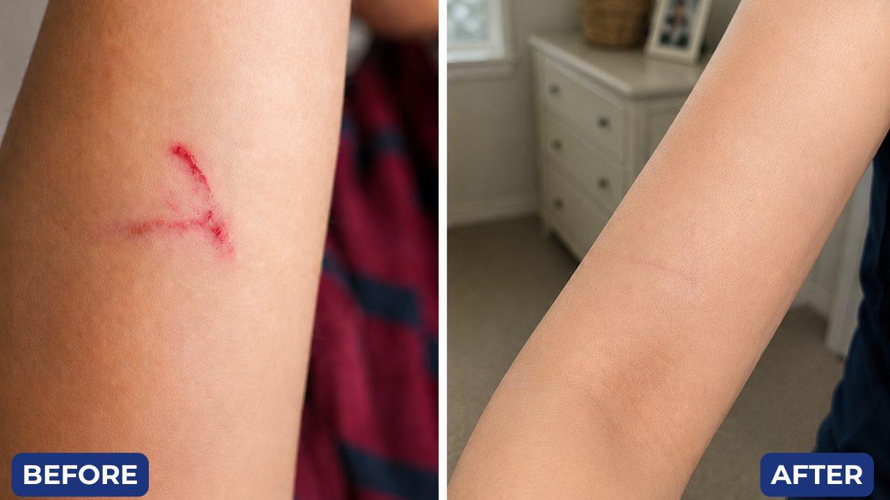 Before and after, scratch